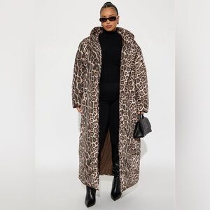 NWT - Lilith Leopard Puffer Coat Size 1x NEW - Sold Out Sleeping Bag Coat Style!